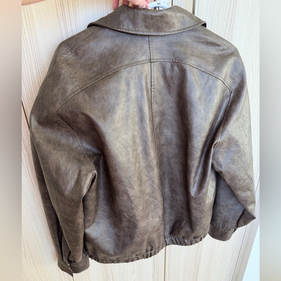 Oak+Fort Vegan Leather Bomber Jacket - Picture 10 of 14